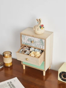 北欧风格 3 抽屉玄关控制台桌、卧室梳妆台装饰储物柜，用于存放珠宝和配饰