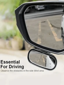1/2 件车载广角后视镜，黑色、白色、银灰色可选，ABS 和玻璃材质。防水防尘，经久耐用。360° 旋转，广角可调，消除盲点 - 彩色 - 查看 7