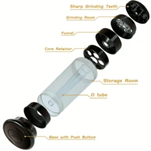 2-Inch 3-In-1 Metal Tobacco Grinder, Herb Conical Filler, Rolling Machine, Cigarette Roller, Grind And Fill Storage All-In-One - Multicolor - View 8