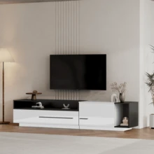 Television Stands & Entertainment Centers - Black White + Particle Board + 60-69 Inches - View 6