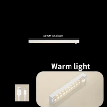 USB 可充电无线 LED 橱柜灯，智能传感器，无需插座，便携且易于安装，磁条灯，适用于走廊、楼梯、床边、衣柜、厨房 - 白色外殼 - 查看 16