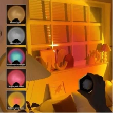 1个触摸感应LED壁灯，橱柜灯，夜灯，LED灯，六角猫眼日落灯，派对装饰，情人节装饰，橱柜下日落灯，房间灯，固定在壁柜上的日落灯，橱柜夜间装饰，补光灯，派对装饰，创意白色六角猫眼RGB壁灯 - 彩色 - 查看 7