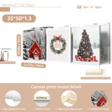 3 قطع / مجموعة من لوحات الجدار الفنية القديمة، مجموعة لوحات كانفاس لعالم الشتاء الساحر - منزل أحمر مبهج وشجرة عيد الميلاد، ديكور لوحة شجرة عيد الميلاد، ديكورات عيد الميلاد، ديكور موضوع عطلة مثالي، ديكور جداري أزياء حديثة، مؤطر أو غير مؤطر، ديكور الغرفة، ديكور المنزل، ديكور شقة الطالب الجامعي، هدايا لديكور الجدران في الفندق، المنزل، هدية استقبال المنزل المثالية، غرفة المعيشة، غرفة النوم، الحمام والمكتب