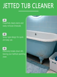 喷射浴缸清洁剂，家用浴室瓷砖和玻璃污渍和水垢去除剂和清洁护理 - 彩色 - 查看 6