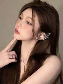 2pcs Fairy Wing Ear Cuff Earrings, Exquisite Design With Silver Thread Lace, Suitable For Overseas Bohemian And Fantasy Fashion Enthusiasts. - Multicolor - View 9