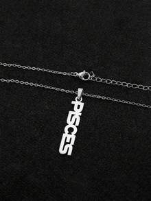 Personalised Fashion Customisable Japanese Name And English Name Pendant Necklace, Minimalist Jewellery Adornment, Unisex Design, Timeless Classic, Party, Banquet, Wedding, Beach Holiday Jewellery, Minimalist Elegant Style. - Silver - View 6