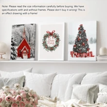 3 قطع / مجموعة من لوحات الجدار الفنية القديمة، مجموعة لوحات كانفاس لعالم الشتاء الساحر - منزل أحمر مبهج وشجرة عيد الميلاد، ديكور لوحة شجرة عيد الميلاد، ديكورات عيد الميلاد، ديكور موضوع عطلة مثالي، ديكور جداري أزياء حديثة، مؤطر أو غير مؤطر، ديكور الغرفة، ديكور المنزل، ديكور شقة الطالب الجامعي، هدايا لديكور الجدران في الفندق، المنزل، هدية استقبال المنزل المثالية، غرفة المعيشة، غرفة النوم، الحمام والمكتب