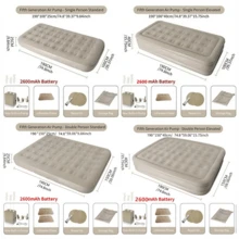 Aufblasbare Luftmatratze, Luxus Camping Matte, PVC aufblasbare Schlafmatte, Luxus Doppel Camping Luftbett mit eingebautem Pumpe, Dicke Matte - Verschiedenfarbig - Übersicht 11
