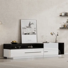 Television Stands & Entertainment Centers - Black White + Particle Board + 60-69 Inches - View 3
