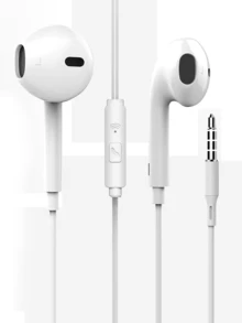 C 型有线耳机，3.5 毫米插孔圆形插头，USB C 耳塞，音频耳机电子通话和音乐低音立体声入耳式耳机耳机兼容 iPad/PC - 白色 - 查看 12