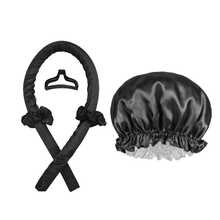 1 Set Solid Color Faux Silk Sleep Cap With Lace Trim, Satin Hair Wrap, And Curling Iron Hair Ties & Clips - Multicolor - View 11