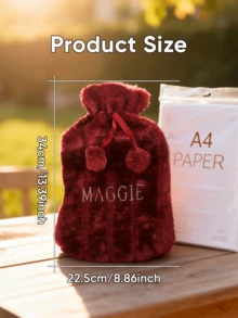 1pc Custom Engraved Name Hot Water Bags, Personalized Name Hot Water Bag, Personalized Hot Water Bottle Bag With Name, Winter Hot Water Bottle With Plush Cover, Hot Water Bag, Hot Water Bottle, Birthday Gift, Wedding Gift, Mother's Day Gift, Best Friend Gift, Gift For Mom, Gift For Girlfriend, Gift For Wife