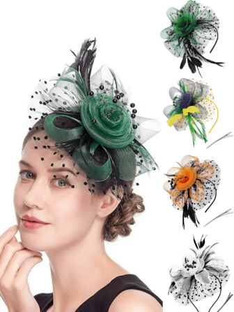 1 Pc Fascinators Hats For Women Tea Party Hats 1950s Kentucky Derby Hats Hair Clip For Bride Wedding Party Birdcage Veil Headband Flower 1920s Headpiece For Horse Race Vintage Hats 50s Outfit Hats 1940s Victorian Hat Pillbox Hats Accessories For Women Girl Birthday Mother's Day Christmas Gift