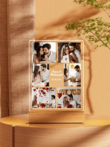 1件定制音乐牌匾，个性化亚克力牌匾，情侣歌曲定制礼物，定制专辑封面，个性化相框，定制歌曲海报，定制照片牌匾，个性化音乐海报，独特理想礼物，家居装饰客厅 - 大長方立-6圖文字+ - 查看 2