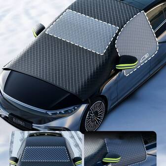 100inch*57.5inch Oxford Cloth Car Windshield Snow Cover - Durable Oxford Fabric, Easy Installation, Frost & Sun Protection, Side Window Coverage, High Strength Magnetic Closure, Winter Car Accessories, Car Winter Cover | Magnetic Closure | Snug Fit Cover, Car Window Coverage