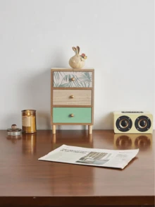 北欧风格 3 抽屉玄关控制台桌、卧室梳妆台装饰储物柜，用于存放珠宝和配饰