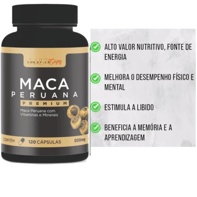 Maca Peruana  Premium Gold 1 frasco 120 cápsulas