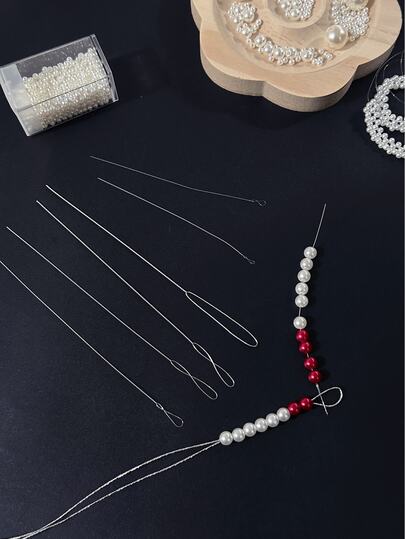 5pcs/Set - Ultra Fine Handmade Beading Needles, Tiny Hole Needle For Stringing Pearls And Beads