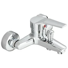 Grifo de ducha para bañera cromado, grifo de baño monomando montado en la pared con desviador de ducha, construcción de latón macizo y cartucho de cerámica para un rendimiento sin fugas