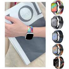 5 条装快速释放编织环磁力表带，兼容 Series11 42 毫米 46 毫米，男女适用，兼容 Ultra 49 毫米 45 毫米 44 毫米 46 毫米 42 毫米 41 毫米 40 毫米 38 毫米 Ultra 2/Ultra，休闲柔软尼龙弹性编织表带，兼容 可调节 Series11/10/9/8/7/6/5/4/3/2/1/SE - 38/40/41mm(Series10 42mm) - 查看 7