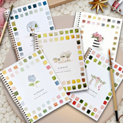 16-Page Adult Watercolor Painting Book With Floral, Baking, Bouquet, Animal Themes, Spiral Bound, Ideal For Coloring And Painting Enthusiasts, Also Suitable As Birthday, Holiday, Watercolor Album, Stationery, School Supplies, And Gift For Girls, Valentine's Day, New Year