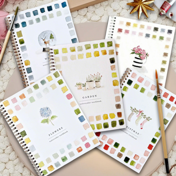 16-Page Adult Watercolor Painting Book With Floral, Baking, Bouquet, Animal Themes, Spiral Bound, Ideal For Coloring And Painting Enthusiasts, Also Suitable As Birthday, Holiday, Watercolor Album, Stationery, School Supplies, And Gift For Girls, Valentine's Day, New Year