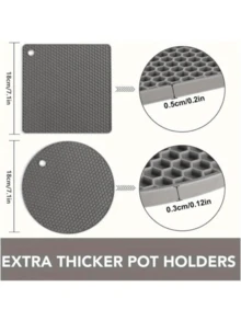 4pcs Silicone Trivet Set - Heat Resistant Non-Slip Pot Mat, Kitchen Pot Pan Insulation Pad, Handwash Silicone Mat, All-In-One Can Opener And Coaster - Multicolor - View 5