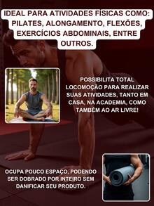 Yoga Mat Abdominal Mat Plank Rope 1.70mx55cmx5mm Home Exercise Tatami Mat - màu đen - Xem 5