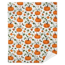 Cozy Pumpkin Print Flannel Throw Blanket - Soft,Warm & Durable For All Seasons - Perfect Gift For Daughter From Mom & Dad,Ideal For Couch,Bed,Office,Camping & Travel - Versatile Home Decor - Default - View 3