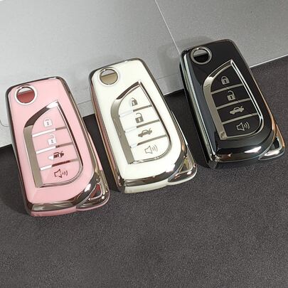 Soft TPU Key Fob Cover, Fit For Car Key Fob, Smart Remote Key Case For Fortuner/Tundra/Camry/RAV4/Handa/Corolla, Car Accessories, Men/Women Gift