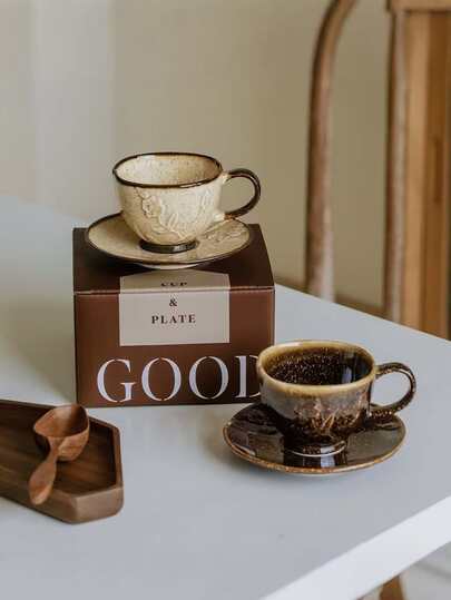 1 pezzo Tazza da latte in stile vintage in ceramica, tazza da caffè di alta qualità e raffinata