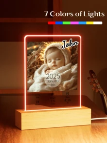 1. Luz de noche personalizada con nombre, luz de noche personalizada, marco de fotos, marco de fotos acrílico personalizado, marco de estado de nacimiento personalizado, marco personalizado, regalo personalizado, regalo de Año Nuevo, artículo de decoración del hogar, regalo del Día de la Madre, regalo del Día del Padre, regalo para madre/padre, regalo para esposa/esposo, regalo para ella, regalo para él, regalo de Navidad