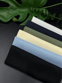 Embroidery Fabric, 30*30cm/Pc, 1pc Each In Blue, Navy, Green, Black, White, Suitable For Handmade Embroidery And Christmas Decoration