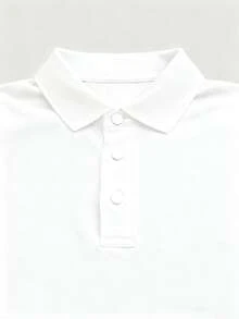 Men's Casual Solid Color Short Sleeve Polo Shirt, Versatile,Sports&Outdoor-Tennis&Golf, Business Polo - 白色 - 查看 3