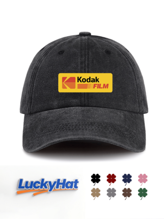 1 件 FILM 印花水洗棒球帽，男女皆宜，经典休闲时尚复古柔软吸汗带可调节尺寸轻便百搭复古老爹帽，适合户外运动日常穿着派对度假海滩度假，是送给家人和朋友的完美礼物