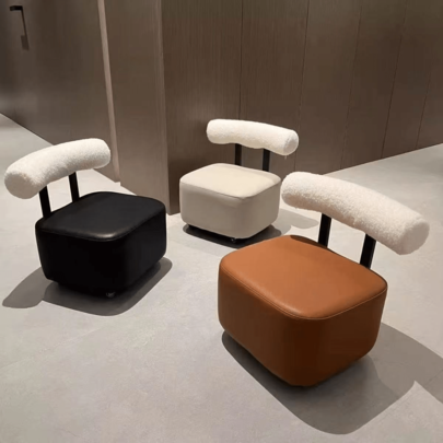 Taburete giratorio de madera retro con ruedas, taburete compacto para cambiar zapatos para la sala de estar, uso doméstico