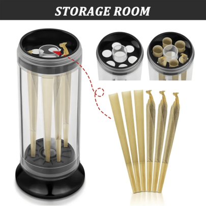 2-Inch 3-In-1 Metal Tobacco Grinder, Herb Cone Loader, Rolling Machine, Joint Roller, Grinding And Filling Storage All-In-One