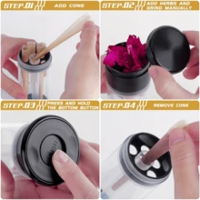 2-Inch 3-In-1 Metal Tobacco Grinder, Herb Conical Filler, Rolling Machine, Cigarette Roller, Grind And Fill Storage All-In-One - Multicolor - View 6