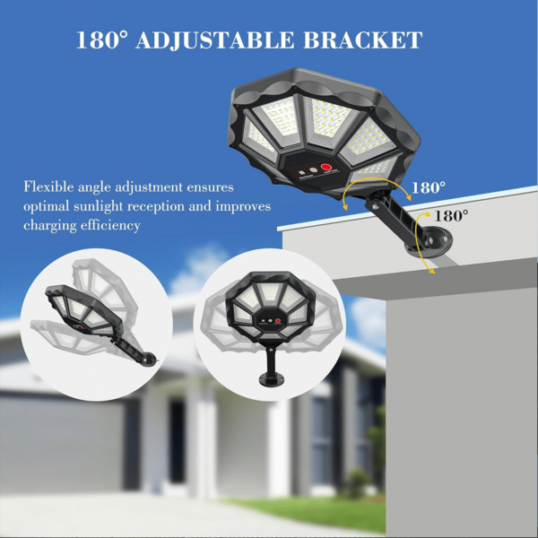 Solar Motion Sensor Flood Light, Outdoor Waterproof Wall Lamp With 8-Side Design, Dusk To Dawn Solar Light For Yard, Garden & Street