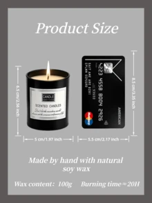 1pc Black Scented Candle In A Cup | 100g Soy Wax Candles, Autumn Home Decor, Birthday Gifts For Women, Room Decor & Wedding.