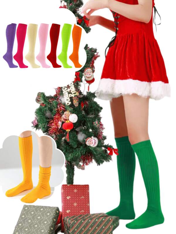 Meias de panturrilha grossas femininas multicoloridas para outono e inverno, meias desodorizantes para suor, meias esportivas para atividades ao ar livre, meias térmicas, meias para equitação, meias para corrida, meias empilháveis, meias para festas