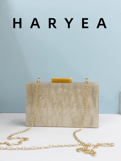 Bolso de hombro con cadena y cielo estrellado de acrílico elegante para mujer, clutch para vestido de fiesta, estilo europeo y americano, mini bolsa de maquillaje, bolso de mano pequeño para novia