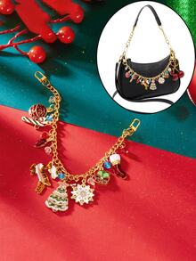 圣诞装饰品 圣诞装饰 圣诞树 圣诞老人 包包链吊坠 圣诞首饰链 麋鹿袜子雪人钥匙扣 手机配件 - 彩色 - 查看 8