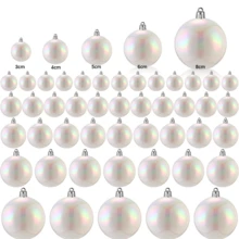 10/20/16/30PCS Christmas Iridescent Ornaments,Clear Plastic Bubbles Hanging Filled Ornaments,Christmas DIY Hanging Rainbow Ball 4 Different Sizes For Xmas Tree Wedding Party Birthday Home Decorations