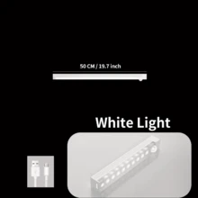 USB 可充电无线 LED 橱柜灯，智能传感器，无需插座，便携且易于安装，磁条灯，适用于走廊、楼梯、床边、衣柜、厨房 - 白色外殼 - 查看 13