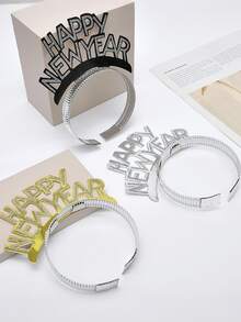 12pcs Happy New Year Headbands Crown, Metal Tassel Rattle, Suitable For New Year Party Favors, New Year's Eve Party Decorations, 2026 New Year's Eve Party Supplies, Christmas Decorations, Home Christmas Gifts, Christmas Ornaments - Multicolor - View 5