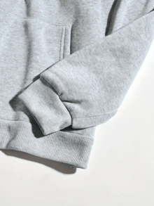 Women's Fashionable Autumn/Winter Hooded Pullover Sweatshirt, Soft & Comfortable Thermal Lined Casual Tops. Women's Leisure Thermal Lined Sweatshirt With Collegiate Style Graphic Print, Radiating Youthful Vitality. Suitable For Running, Lounging, Gatherings, Parties, Etc. Provides Warmth In Autumn/Winter, Suitable For Workouts. Oversized Thick Hooded Sweatshirt For Women, Fits Street Style, Outdoor Wear, Suitable For Autumn/Winter. - Grey - View 4