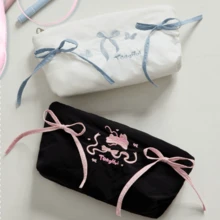 Bolsa de lápices con lazo lindo, de gran capacidad y multifuncional. Estuche para lápices con diseño de gato o perro de dibujos animados. Organizador de papelería para estudiantes, escuela y oficina