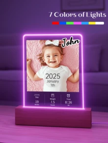 1. Luz de noche personalizada con nombre, luz de noche personalizada, marco de fotos, marco de fotos acrílico personalizado, marco de estado de nacimiento personalizado, marco personalizado, regalo personalizado, regalo de Año Nuevo, artículo de decoración del hogar, regalo del Día de la Madre, regalo del Día del Padre, regalo para madre/padre, regalo para esposa/esposo, regalo para ella, regalo para él, regalo de Navidad