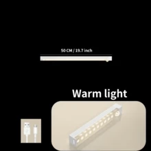 USB 可充电无线 LED 橱柜灯，智能传感器，无需插座，便携且易于安装，磁条灯，适用于走廊、楼梯、床边、衣柜、厨房 - 白色外殼 - 查看 17